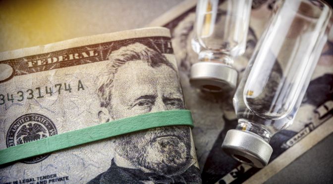 TruMed-REQ-VaccineCosts-Featured-1000×600 Vaccine vials with cash in rubberband